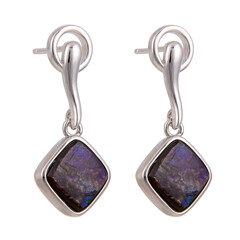 Pendientes en plata con Ammolita