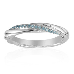 Anillo en plata con Topacio azul cielo