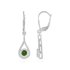 Pendientes en plata con Diópsido de Rusia
