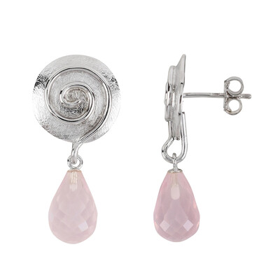 Pendientes en plata con Cuarzo rosa