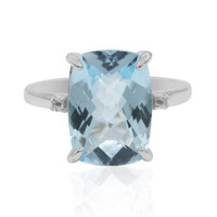 Anillo en plata con Topacio azul cielo