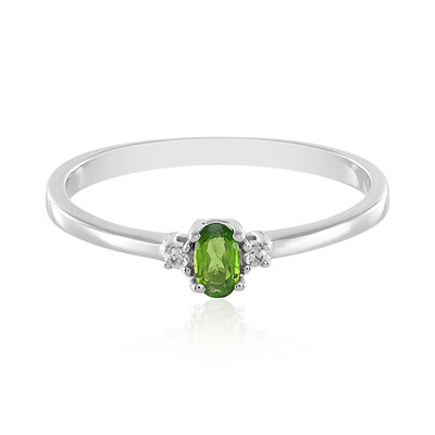 Anillo en plata con Diópsido de Rusia