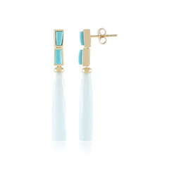 Pendientes en plata con Calcedonia agua  (KM by Juwelo)