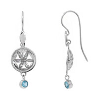 Pendientes en plata con Topacio azul