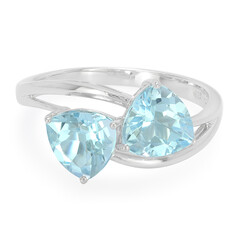 Anillo en plata con Topacio azul cielo