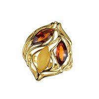 Anillo en plata con Ámbar báltico