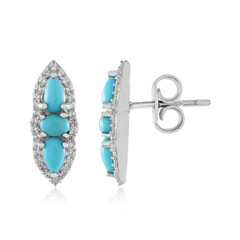 Pendientes en plata con Turquesa bella durmiente