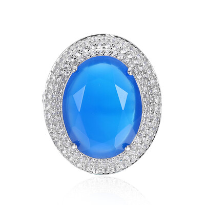 Anillo en plata con Ágata azul