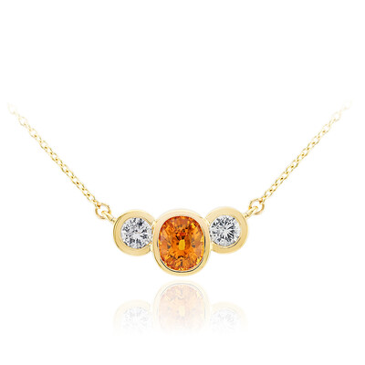 Collar en oro con Zafiro naranja de Ban Ka Cha