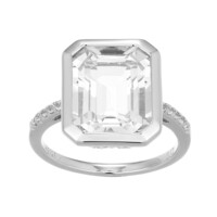 Anillo en plata con Topacio blanco (Adela Silber)