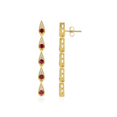 Pendientes en plata con Espinela roja noble