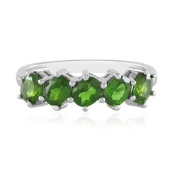 Anillo en plata con Diópsido de Rusia