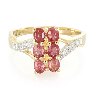 Anillo en oro con Zafiro Padparascha no calentado (AMAYANI)