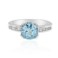 Anillo en plata con Topacio azul cielo