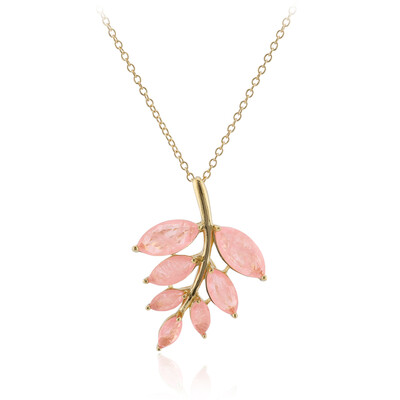 Collar en plata con Cuarzo rosa pastel