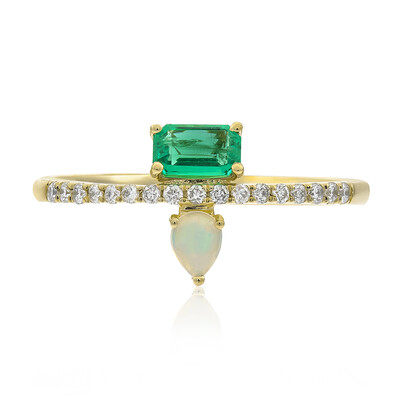 Anillo en oro con Esmeralda de Zambia AAA (CIRARI)
