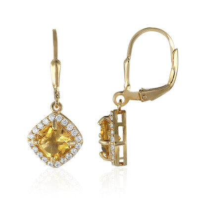 Pendientes en plata con Citrino