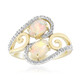 Anillo en oro con Ópalo blanco de Brasil