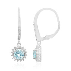 Pendientes en plata con Topacio azul cielo
