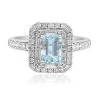 Anillo en oro con Aguamarina de Brasill AAA (AMAYANI)
