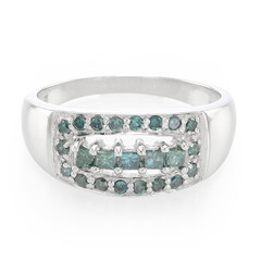 Anillo de hombre en plata con Diamante fantasía