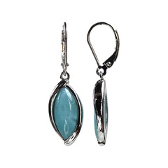 Pendientes en plata con Larimar
