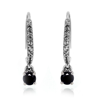 Pendientes en plata con Diamante negro