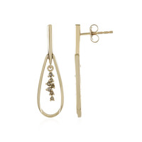 Pendientes en oro con Diamante chocolate I2