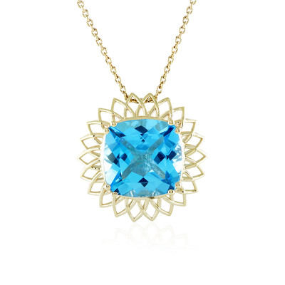 Collar en oro con Topacio azul suizo (Ornaments by de Melo)