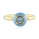 Anillo en plata con Topacio azul suizo