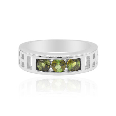 Anillo en plata con Turmalina verde (VIENNA 1903)