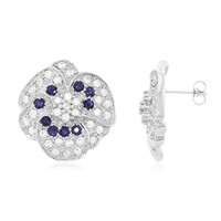 Pendientes en oro con Zafiro azul