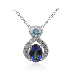 Collar en plata con Topacio Místico azul