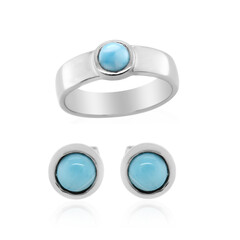 Anillo en plata con Larimar