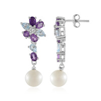 Pendientes en plata con Perla blanca Freshwater