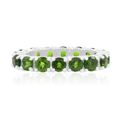 Anillo en plata con Diópsido de Rusia