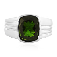 Anillo en plata con Diópsido de Rusia