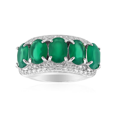 Anillo en plata con Ágata verde