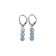 Pendientes en plata con Aragonita azul