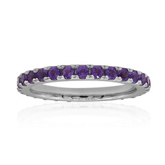 Anillo en plata con Amatista de Zambia