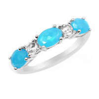 Anillo en plata con Ópalo azul Caribe