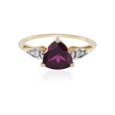 Anillo en oro con Granate Magenta