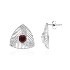 Pendientes en plata con Rodolita frambuesa (de Melo)