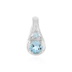 Colgante en plata con Topacio azul suizo
