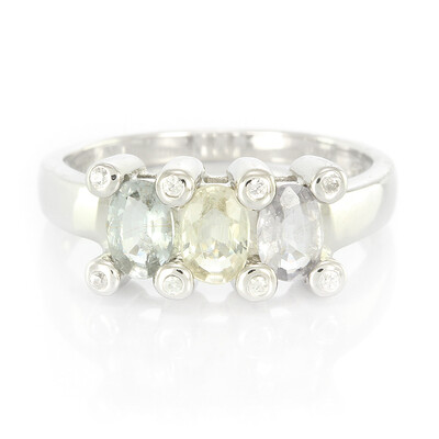Anillo en plata con Turmalina cuprífera