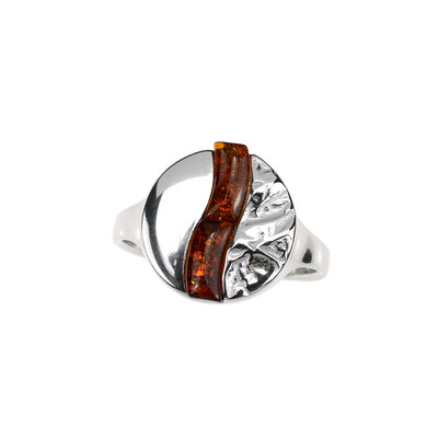 Anillo en plata con Ámbar báltico (dagen)