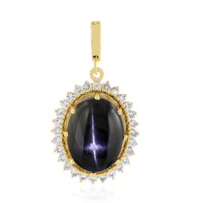 Colgante en plata con Diópsido estrella de la India