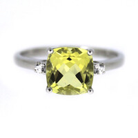 Anillo en plata con Citrino de color limón