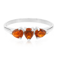 Anillo en plata con Ópalo de fuego de Querétaro
