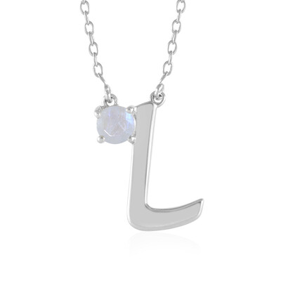 Collar en plata con Piedra de Luna arcoíris